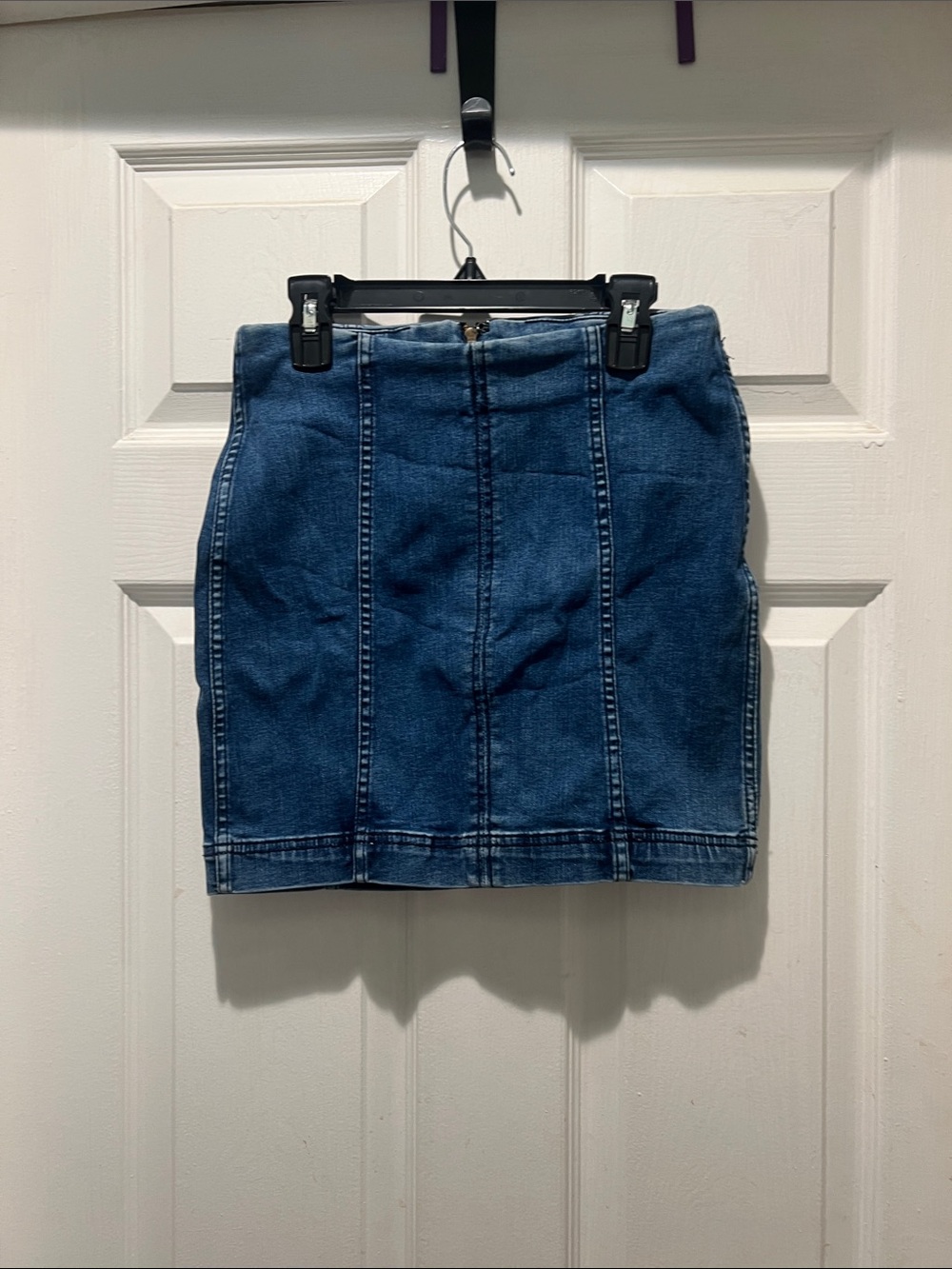 Free People Dark Blue Denim Panel Mini Skirt